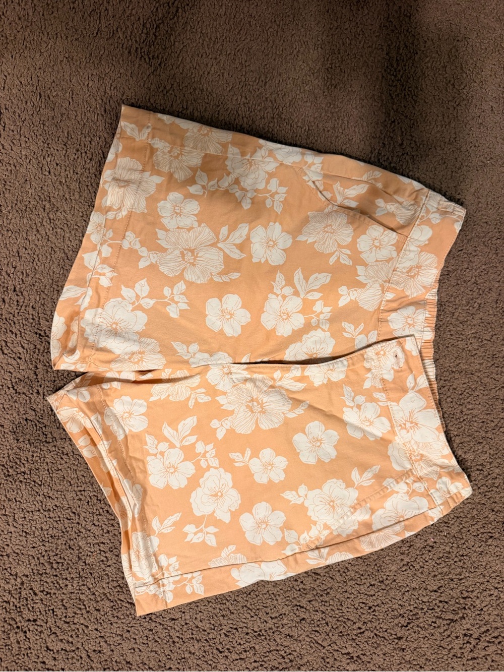 JACHS Girlfriend Peach Floral Bermuda Shorts